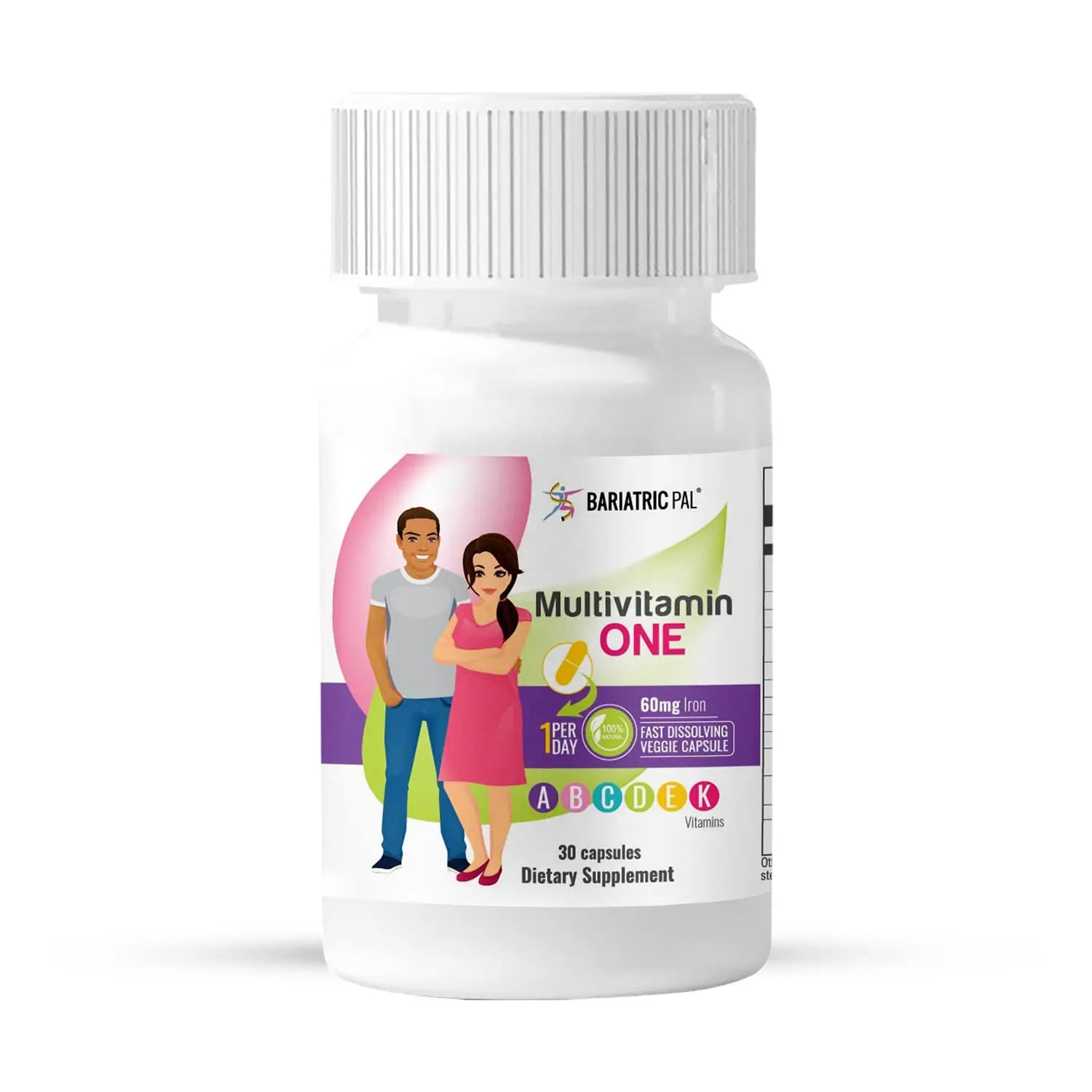 BariatricPal 30-Day Bariatric Vitamin Bundle Multivitamin ONE 1 per Day! Capsule with 60mg Iron Easy Swallow Calcium Citrate BariatricPalAu supplements