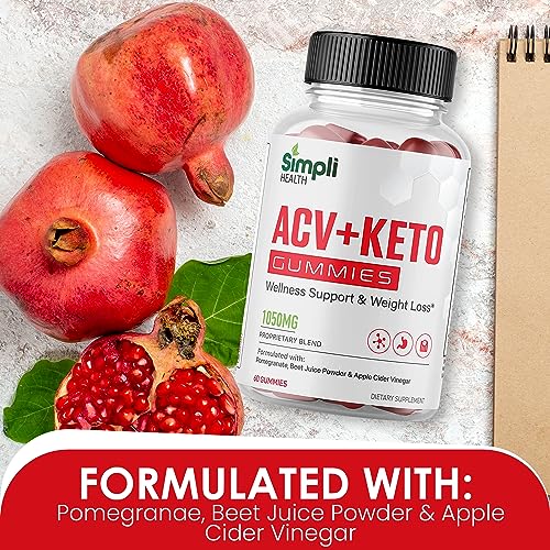 Nutrocell Simpli Health ACV Ketos Gummies Keto Apple Cider Vinegar 1050mg NutrocellUS supplements