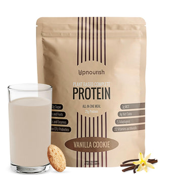 UpNourish Vanilla Cookie Vegan Protein Powder 54 Superfoods Powder,1.5 Billion CFU Probiotics 21g Plant Based Protein,No Sugar No Dairy No GMO Dairy Free,Meal Replacement Shake Keto-Friendly Low-Carb Diet,15 Servings UpNourishAu supplements