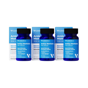 VitaMedica Arnica Montana 30X Homeopathic Tablets for Bruising Pain and Swelling | Plant Based Formula | Recommended by Plastic Surgeons | Natural Recovery Surgery Or Injury | 3 Pack | 150 Servings VitaMedicaAu supplements