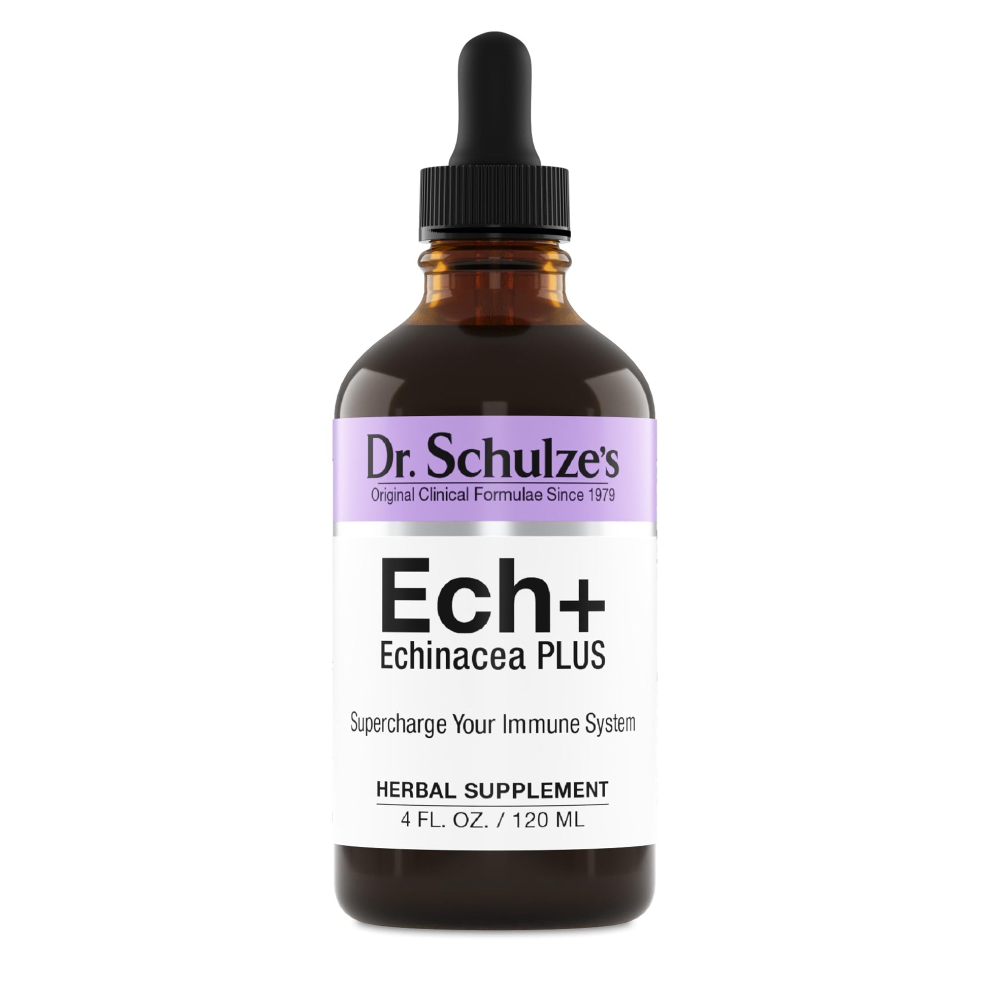 Dr. Schulze's Echinacea Plus | Echinacea Root and Seed | All Organic Extract | Gluten-Free & Non-GMO for Immune System Support | 4 oz Dr. Schulze'sAu supplements