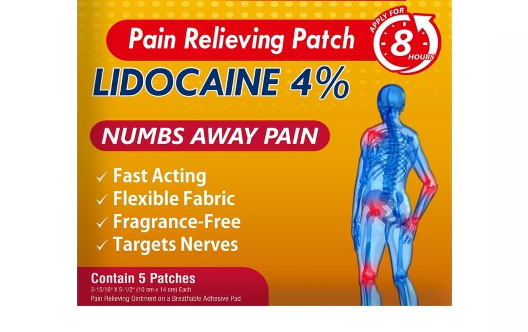 Lidocaine 4% 8-Hour Pain Relief Patch by Akron Pharma FKSDAu supplements