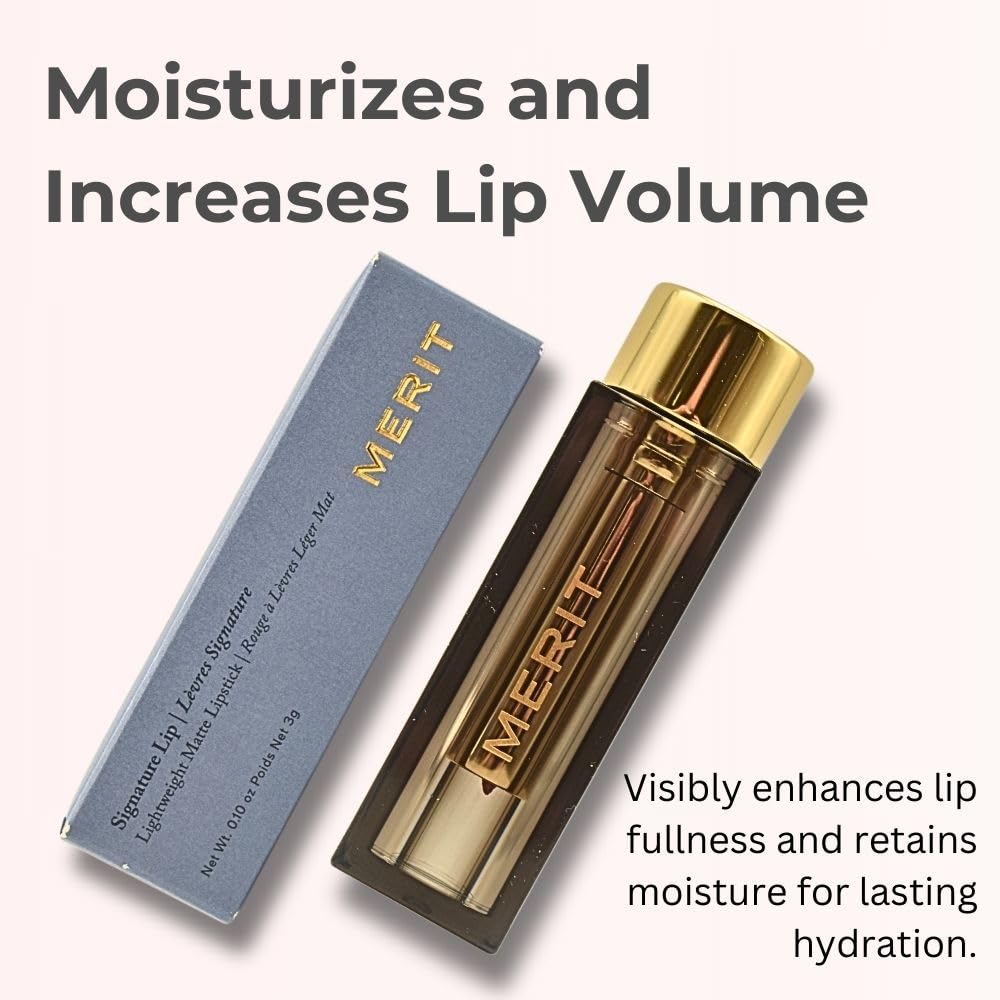 Merit Signature Lip Lightweight Matte Lipstick - 0.10 oz / 3 g (Sunday (pink), standard) MeritAu supplements