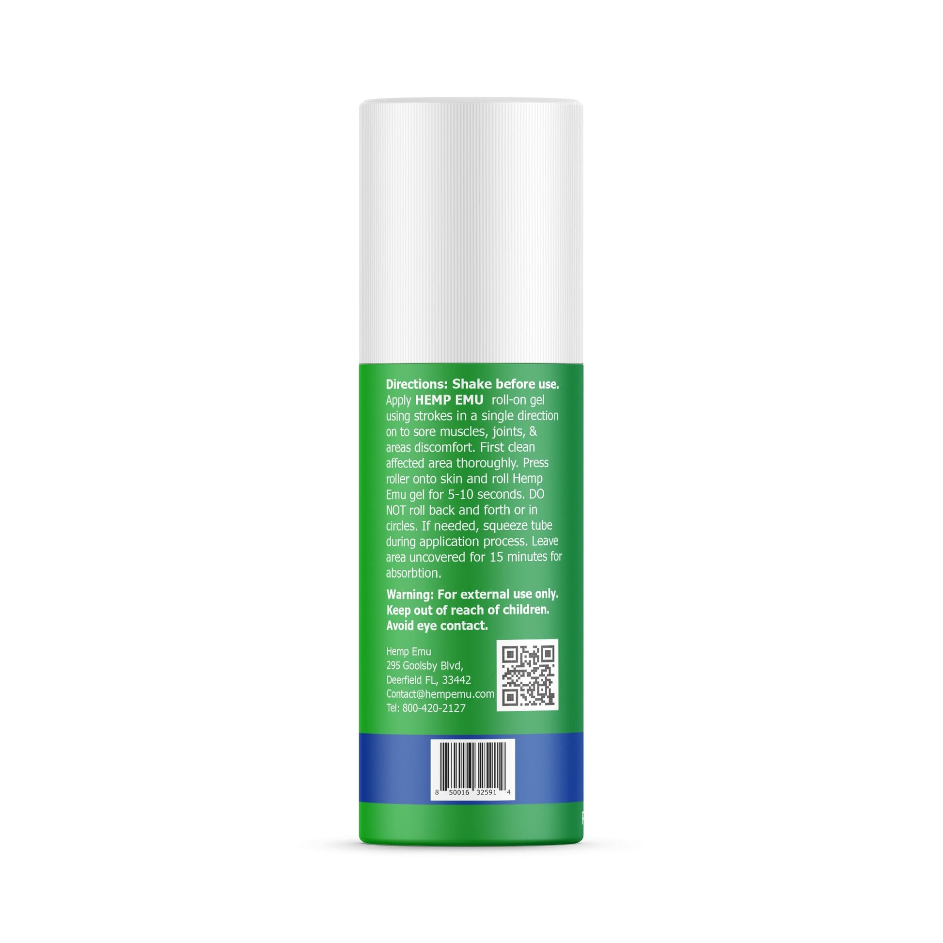 Hemp Emu - Hemp Roll On Gel - Muscle Rub for Back & Joint Discomfort - Soothing Gel with Organic Hemp Oil, Emu Oil, Menthol, Eucalyptus, Aloe Vera Hemp EmuAu supplements
