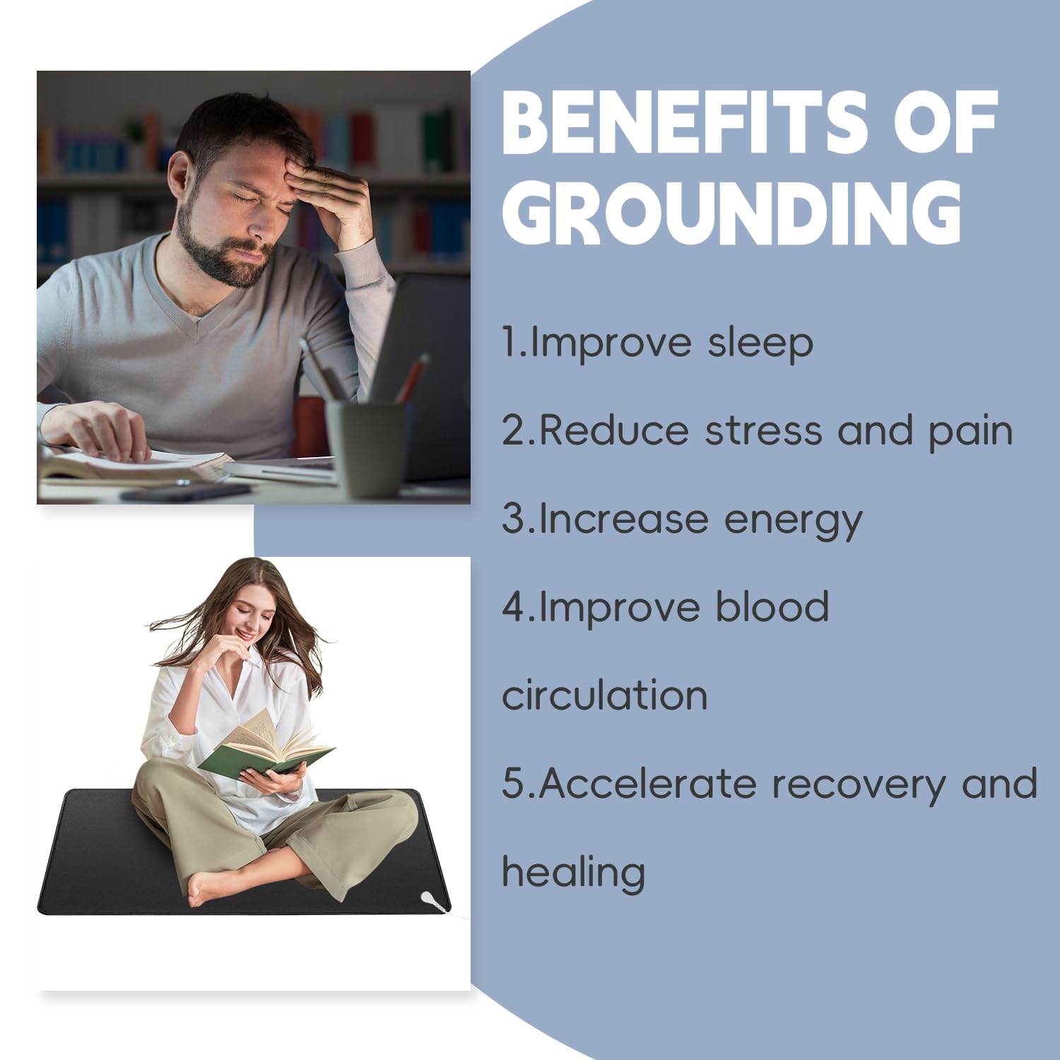 XINHUSU Grounding Mat 11.8"x23.6" Grounding Pad with 15ft Grounding Cord Grounding Mat XINHUSUAu supplements