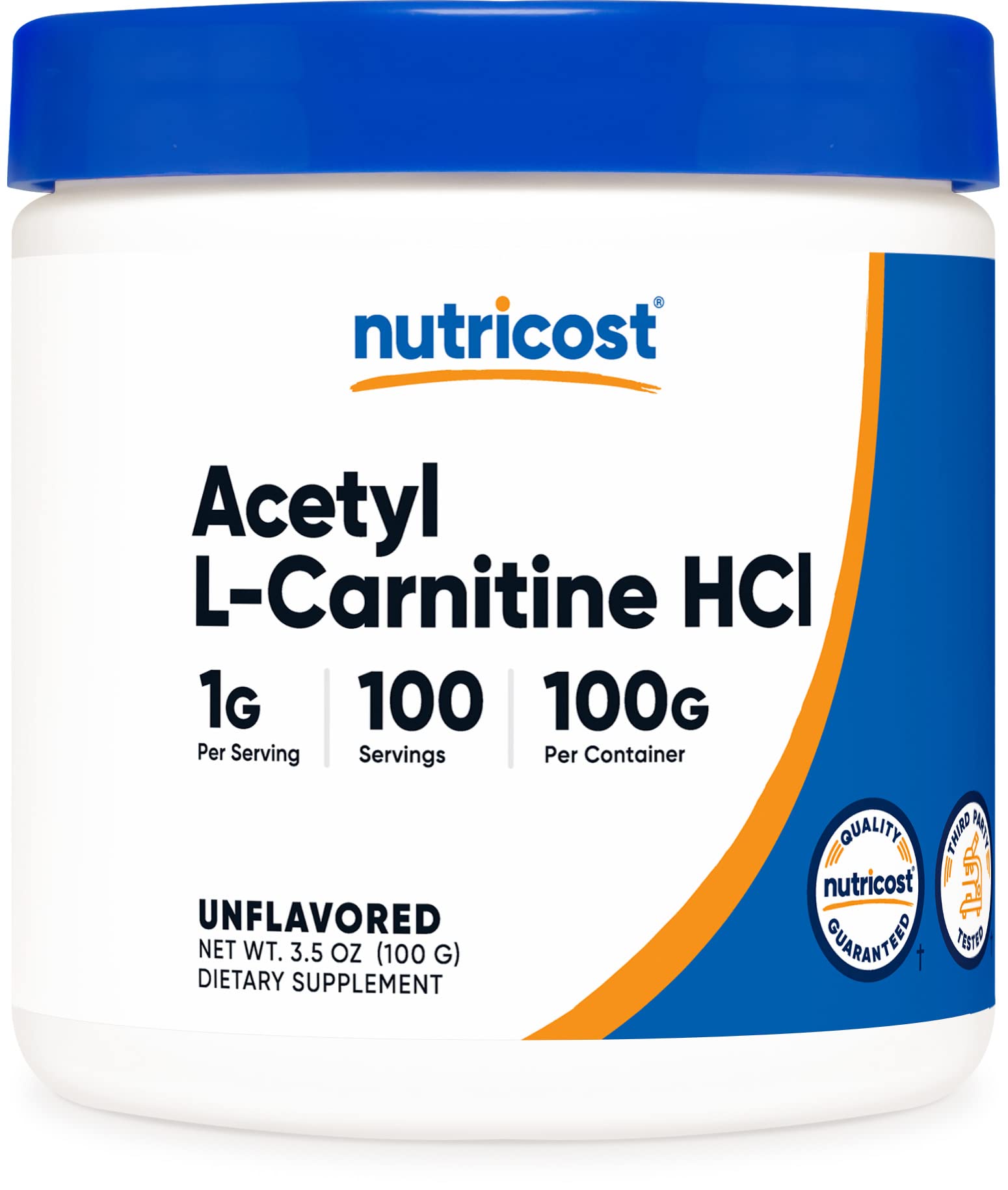 Nutricost Acetyl L-Carnitine (ALCAR) 100 Grams - 1000mg Per Serving - Non-GMO, Gluten Free NutricostUS supplements