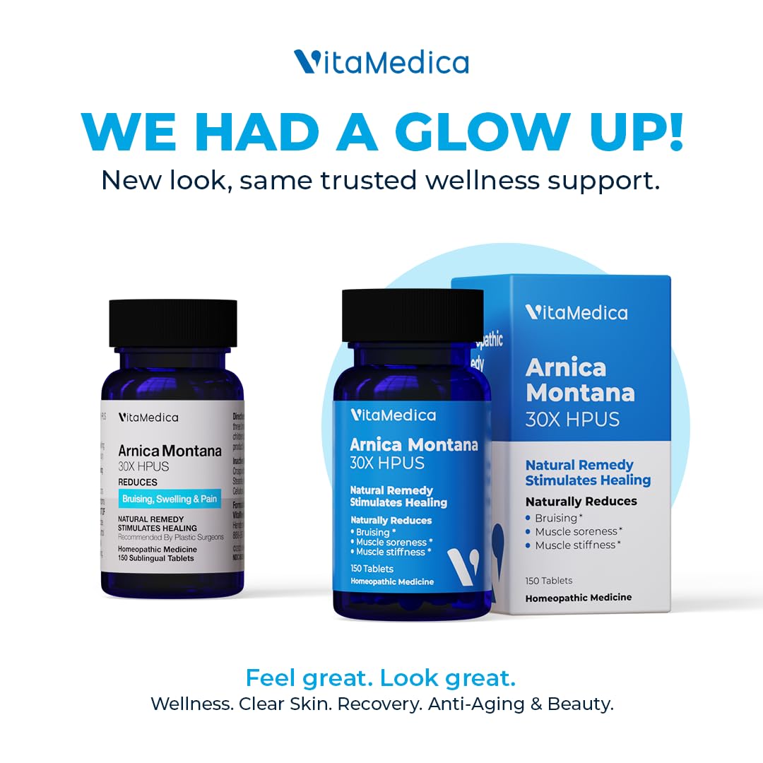 VitaMedica Arnica Montana 30X Homeopathic Tablets for Bruising Pain and Swelling | Plant Based Formula | Recommended by Plastic Surgeons | Natural Recovery Surgery Or Injury | 3 Pack | 150 Servings VitaMedicaAu supplements