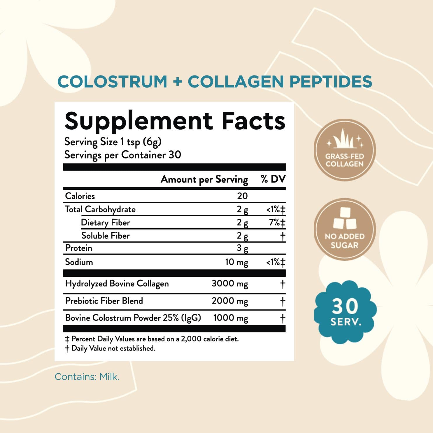 360 Nutrition Blends with Benefits Bovine Colostrum + Collagen Peptides Powder for Gut Health, Hair & Skin Beauty, Immune Support | Grass-Fed, No Added Sugar, Unflavored 6 oz 360 NutritionAu supplements