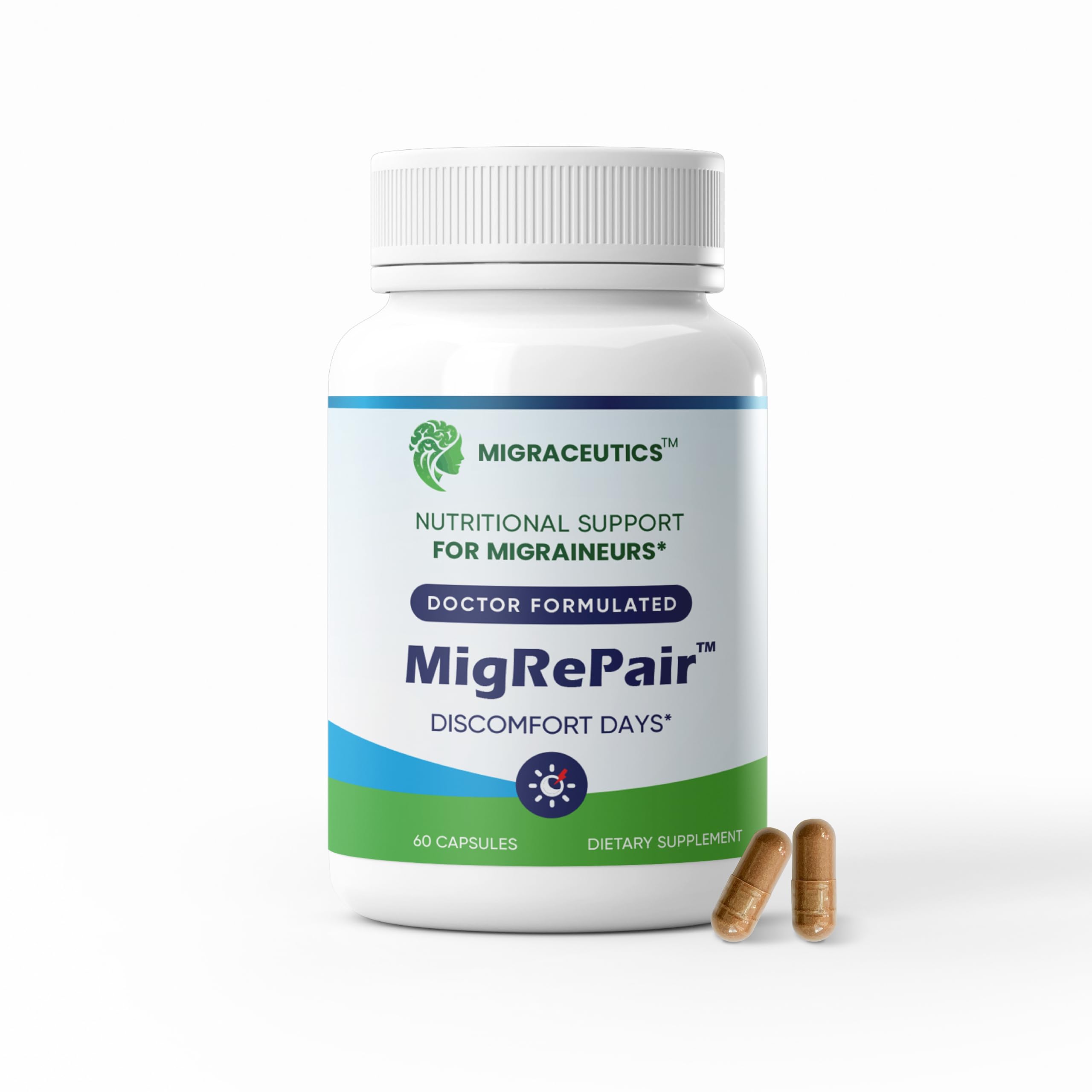 MigRePair | Doctor Formulated Natural Herbal Supplement for Migraine Relief Needs | Supports Relief During Migraine Discomfort (Ictal Phase) MigraceuticsAu supplements