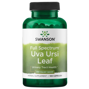 Swanson Full-Spectrum Uva Ursi Leaf - Herbal Supplement Supporting Kidney & Urinary Tract Health - May Support Cardiovascular System Function & Bladder Health - (100 Capsules, 450mg Each) SwansonAu supplements
