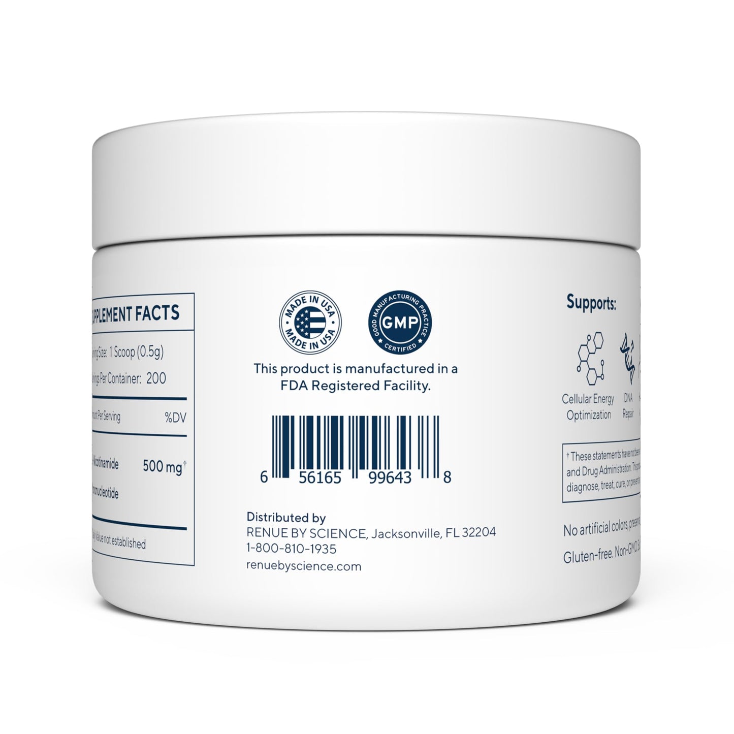 Renue By Science NMN Powder | 100g Fast Dissolve Powder Supplement | 500mg Nicotinamide Mononucleotide per Serving Renue By ScienceUS supplements