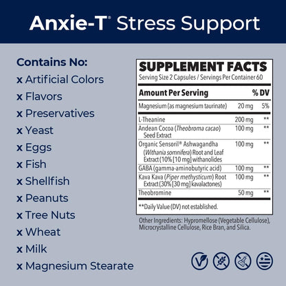 Anxie-T - Stress Relief Supplement - Supports Mood & Mental Focus - Feel Calm LifeSeasonsUS supplements