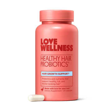 Love Wellness Healthy Hair Probiotics | Support Hair Growth with Biotin and Vitamin B12 & B6 | Supplement for Healthy Scalp & Thicker, Fuller Looking Hair | Safe & Effective | 30 Capsules Love WellnessUS supplements