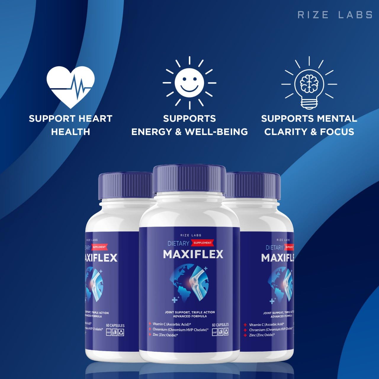 rize labs -Mexiflax All Natural Suppplement, Capsules for Joint Support, Pills for Mobility and Flexibility, Advanced Formula Supplement, Triple Action (120 Capsules) rize labsAu supplements