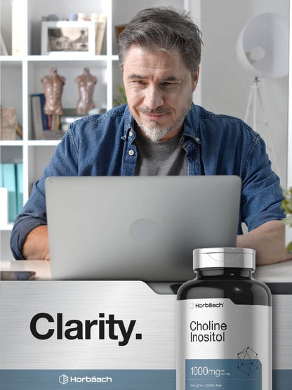 Choline Inositol 1000mg Supplement | 200 Capsules | Non-GMO, Gluten Free | by Horbaach HorbäachUS supplements