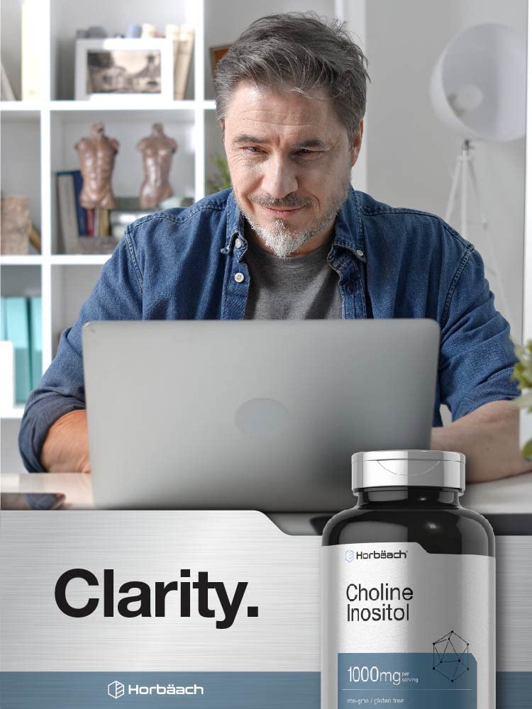 Choline Inositol 1000mg Supplement | 200 Capsules | Non-GMO, Gluten Free | by Horbaach HorbäachAu supplements