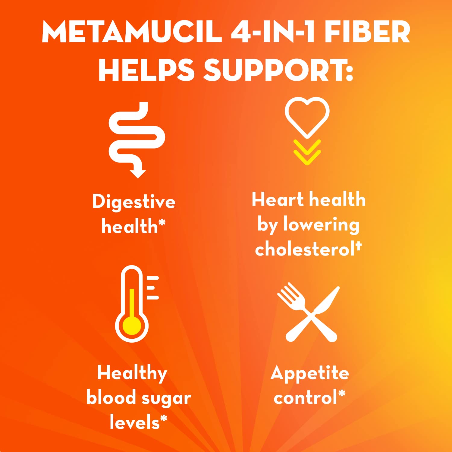 Metamucil, Daily Psyllium Husk Powder Supplement with Real Sugar, 4-in-1 Fiber MetamucilAu supplements