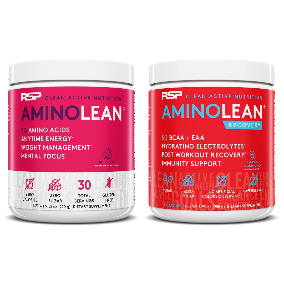 RSP NUTRITION AminoLean Pre Workout Energy (Fruit Punch 30 Servings) with AminoLean RSP NUTRITIONAu supplements