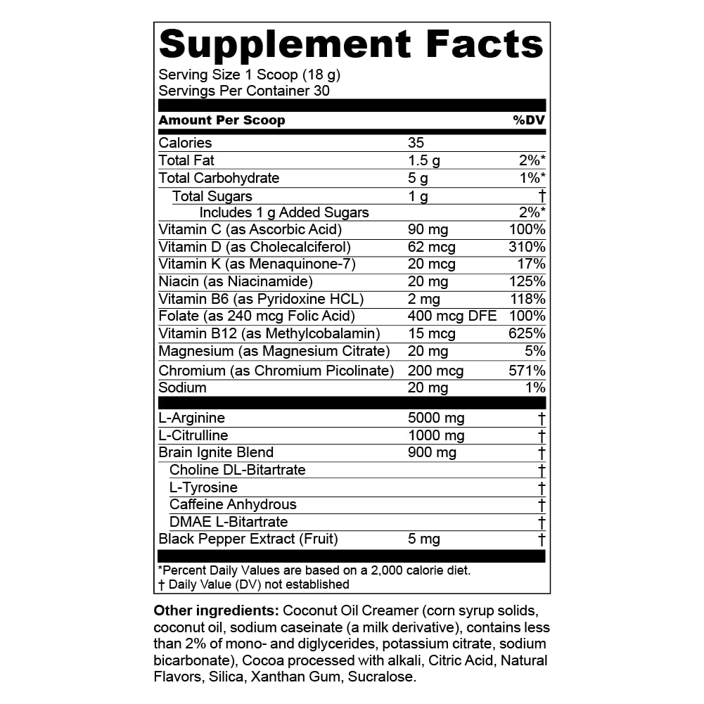 MTN OPS Hot Ignite Supercharged Energy Drink Mix Focus Enhancer, Hazelnut Cocoa MTN OPSUS supplements