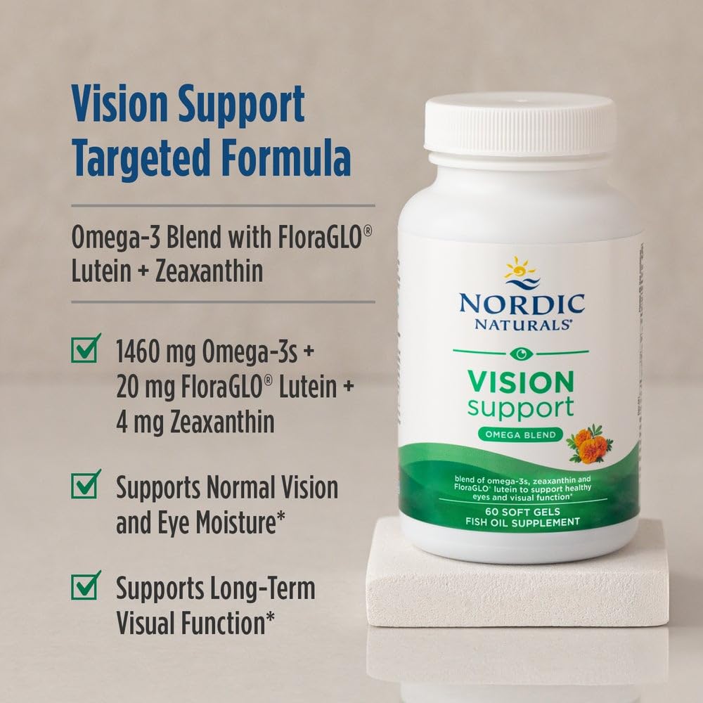 Nordic Naturals Vision Support, Lemon - 60 Soft Gels - with Zeaxanthin and FloraGLO Lutein, for Healthy Eyes and Vision - 30 Servings Nordic NaturalsAu supplements