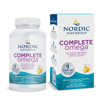 Nordic Naturals Complete Omega, Lemon Flavor - 120 Soft Gels - 565 mg Omega-3 - EPA & DHA with Added GLA - Healthy Skin, Cognition, Positive Mood - Non-GMO - 60 Servings Nordic NaturalsAu supplements