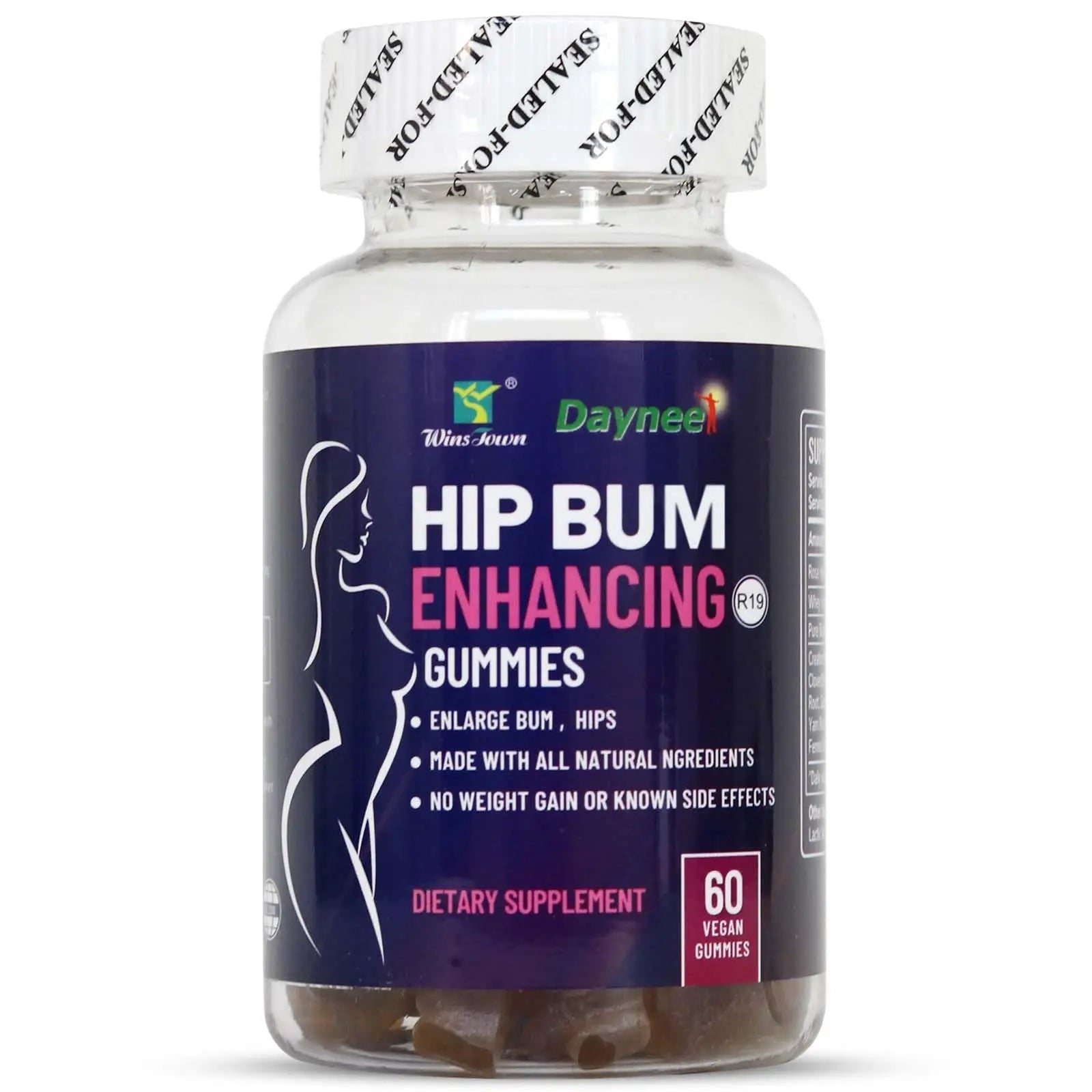 Wins Town Hip Butt Enhancement Gummies, Booty Multivitamins Supplements for Firm and Lift Bigger Buttocks for Women, 60 Count Wins TownAu supplements