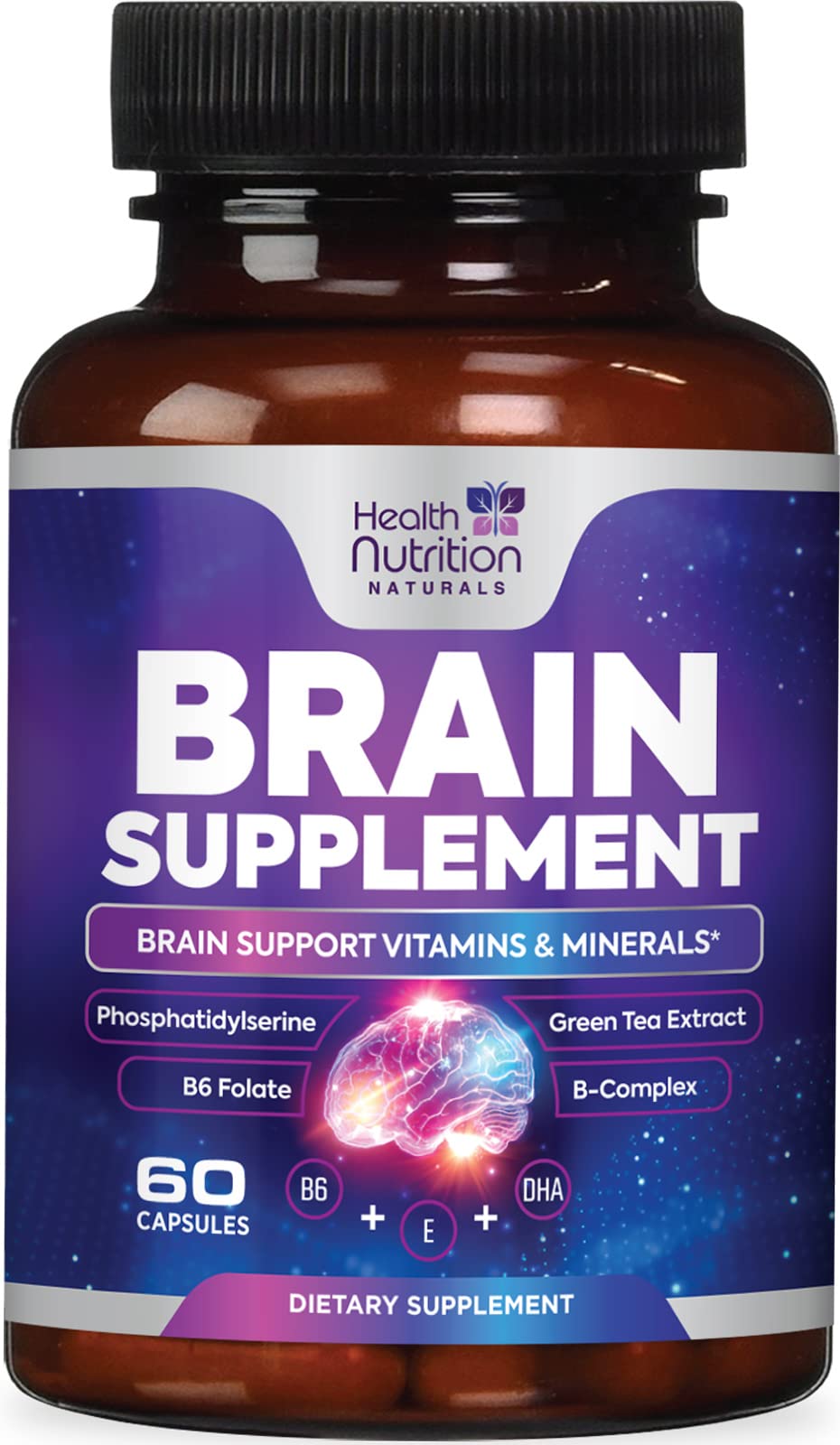 Brain Memory Supplement - 3X Strength Nootropics for Concentration, Clarity & Focus Support - Brain Health Cognitive Vitamins with Bacopa, Phosphatidylserine & DMAE 609mg, Brain Booster, 60 Capsules Health Nutrition NaturalsAu supplements