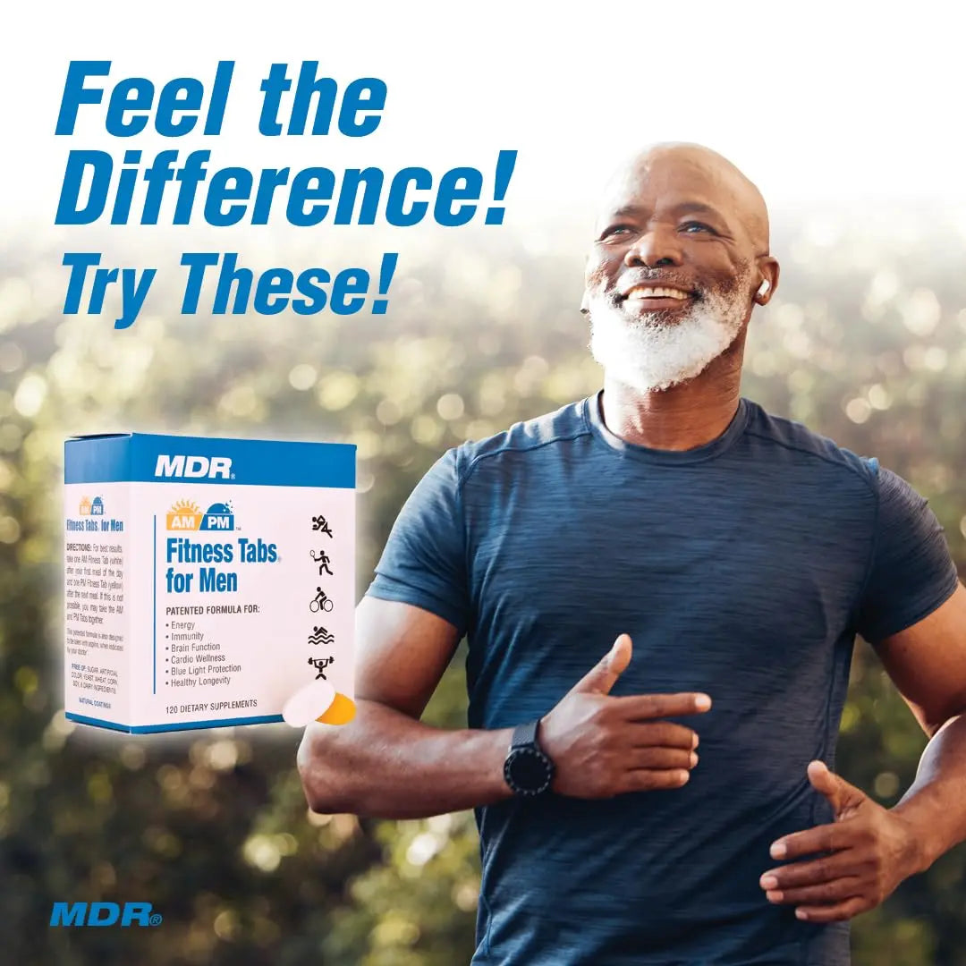MDR Fitness Tabs Patented AM/PM Multivitamin for Men Doctor Formulated with Right Nutrients at The Right Time - Gluten Free - 2 Month Supply MDRAu supplements