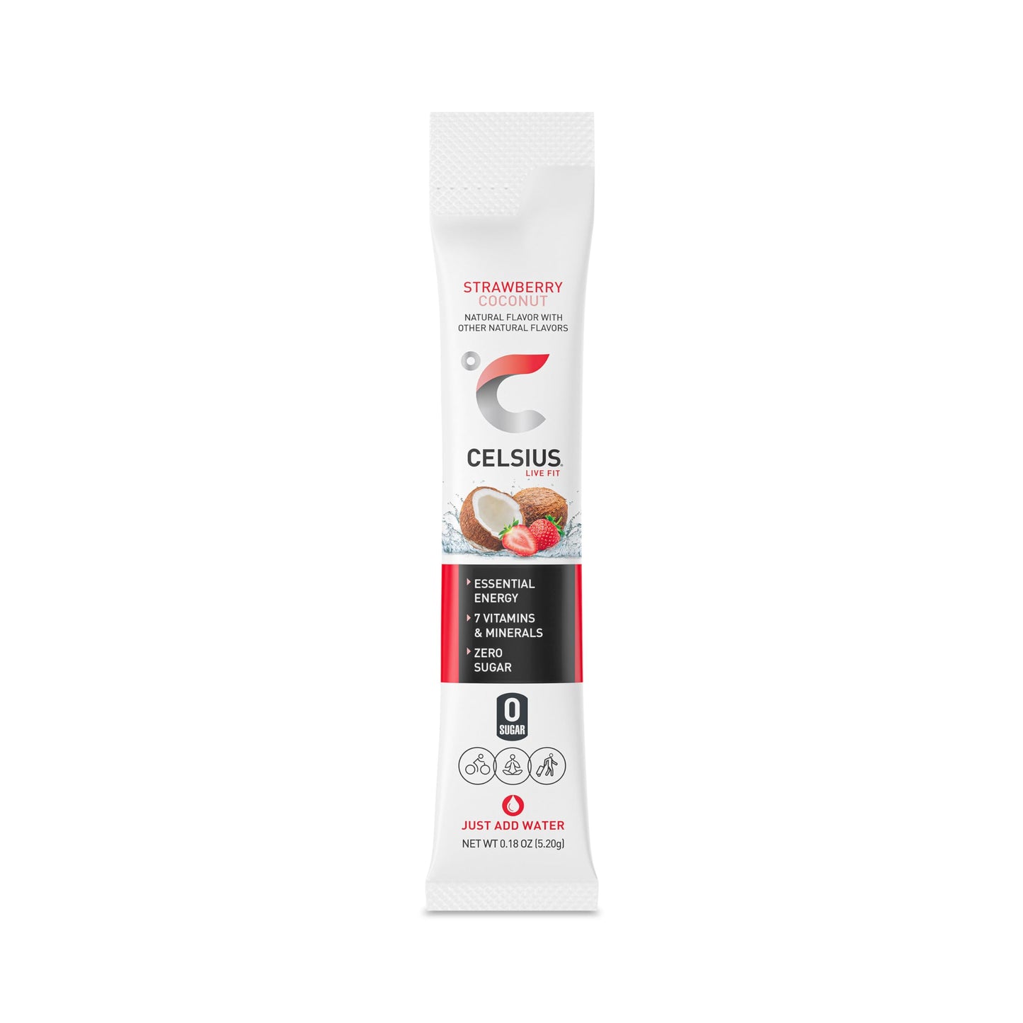 CELSIUS On-the-Go Essential Energy Drink Mix, Strawberry Coconut (14 Stick Pack) CELSIUSUS supplements