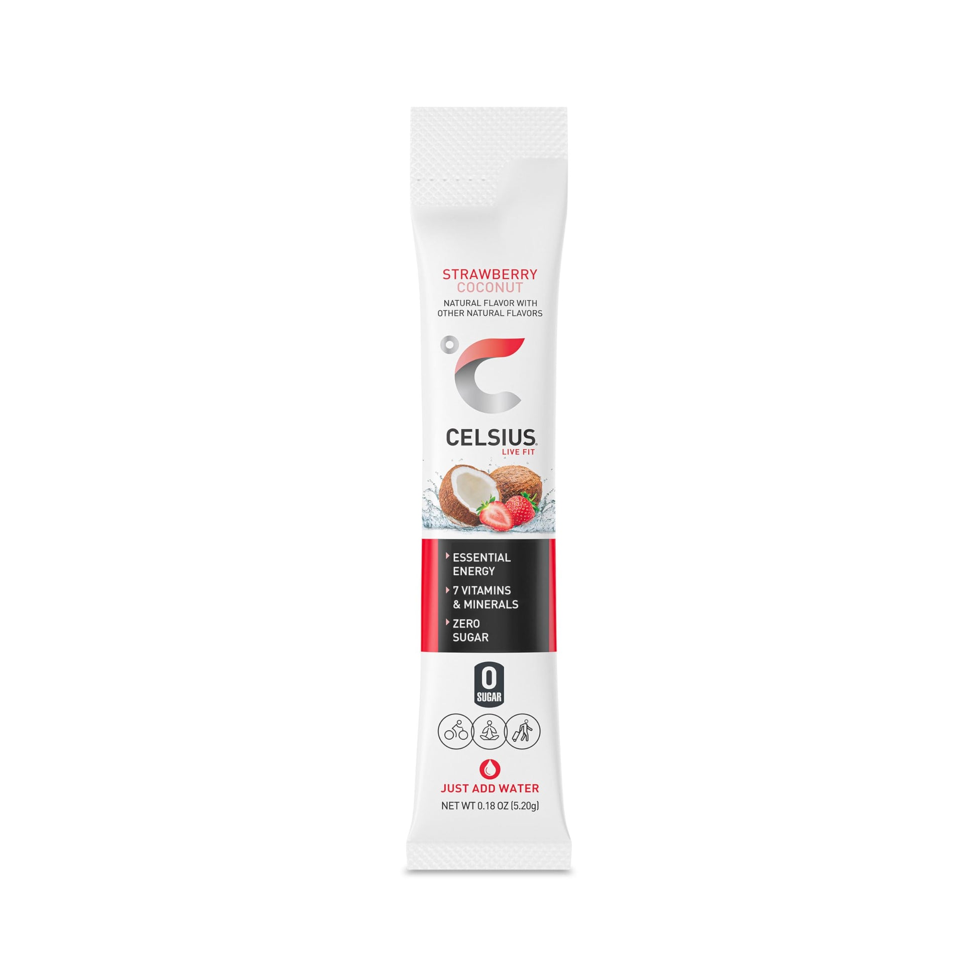 CELSIUS On-the-Go Essential Energy Drink Mix, Strawberry Coconut (14 Stick Pack) CELSIUSUS supplements