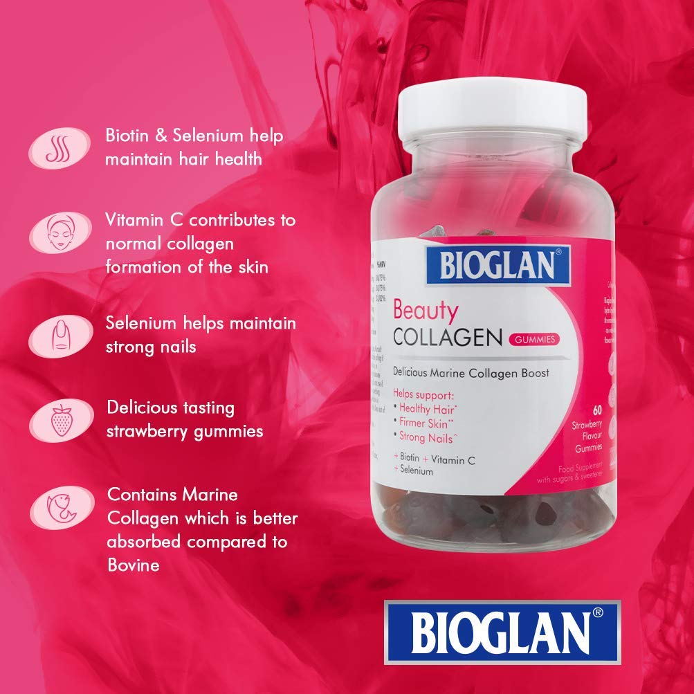 Bioglan Collagen Gummies | 1000mg | Hydrolysed Marine Collagen | Biotin BioglanAu supplements