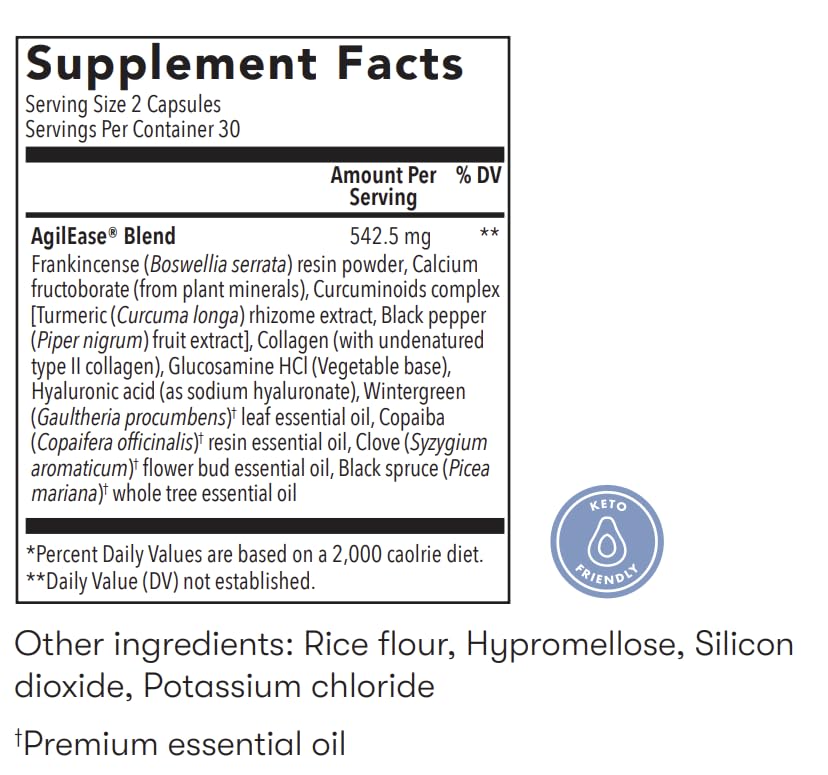 Young Living AgilEase Capsules | 60 Count | UC-II Collagen Supplement | Supports Mobility & Flexibility | Helps Maintain Joint Health & Exercise Recovery Young LivingAu supplements