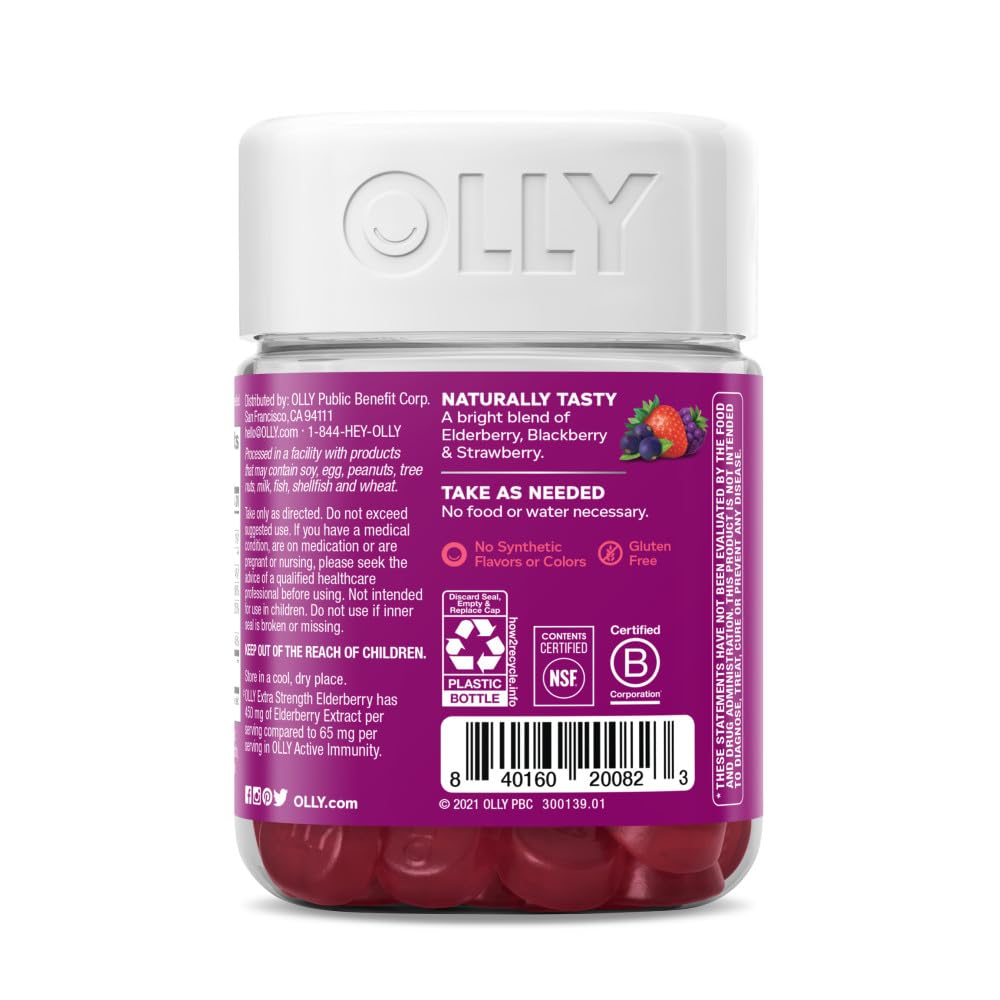 OLLY Extra Strength Elderberry Gummies, Immune Support, 450mg Elderberry, Vitamin C OLLYAu supplements
