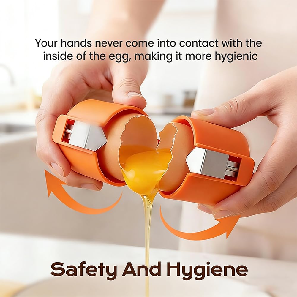 New Egg Shell Opener Egg Cracker Tool Stainless Steel, Multifunctional Egg Shell Opener for Raw Or Hard-Boiled Eggs, Kitchen Gadget for Cooking Baking (Orange Red) CLRZOLAu supplements