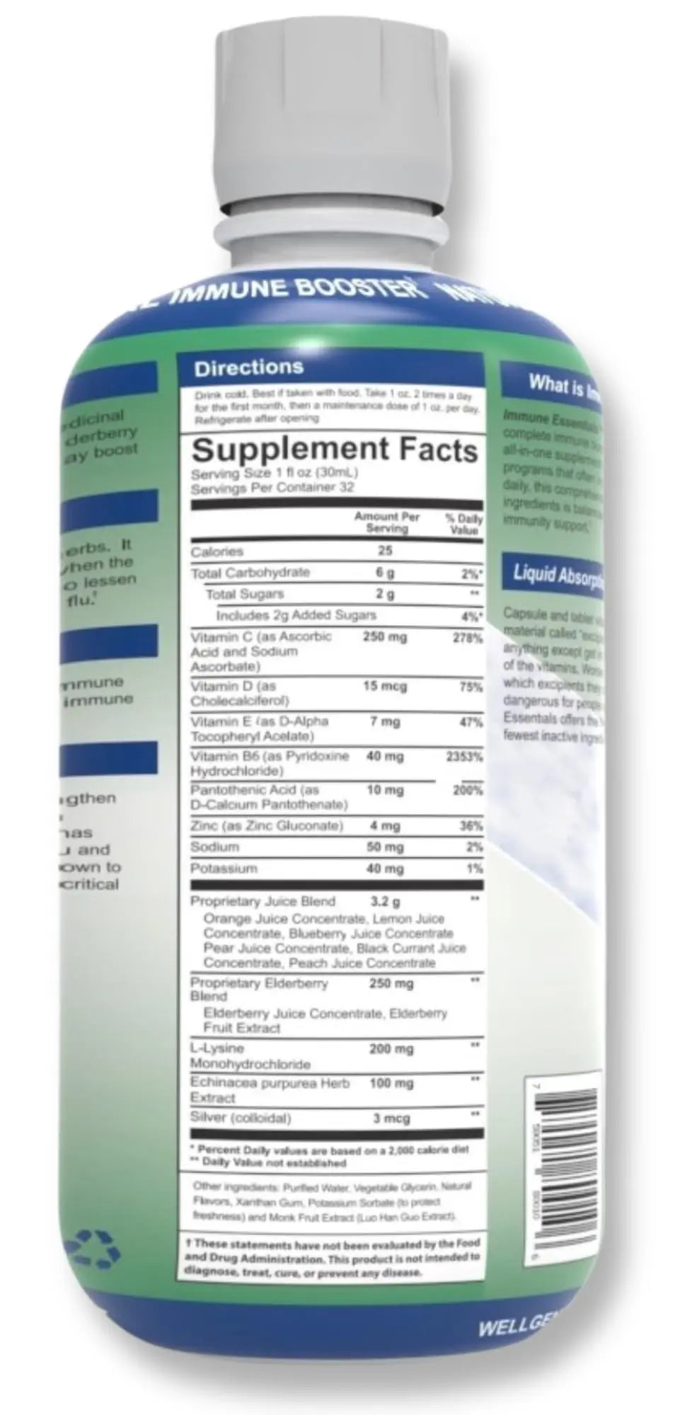 Wellgenix Immune Essentials - Multivitamin Liquid for Men, Women & Kids - Vegan Supplement with Vitamins C, D Elderberry Zinc WellgenixAu supplements