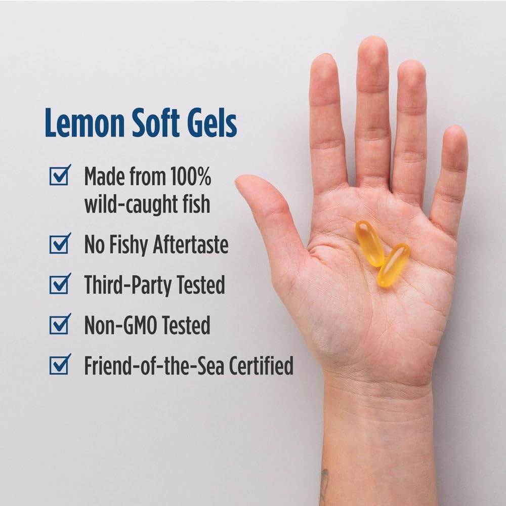 Nordic Naturals Omega-3, Lemon Flavor - 90 Soft Gels - 690 mg Omega-3 - Fish Oil - EPA & DHA - Immune Support, Brain & Heart Health, Optimal Wellness - Non-GMO - 45 Servings Nordic NaturalsAu supplements