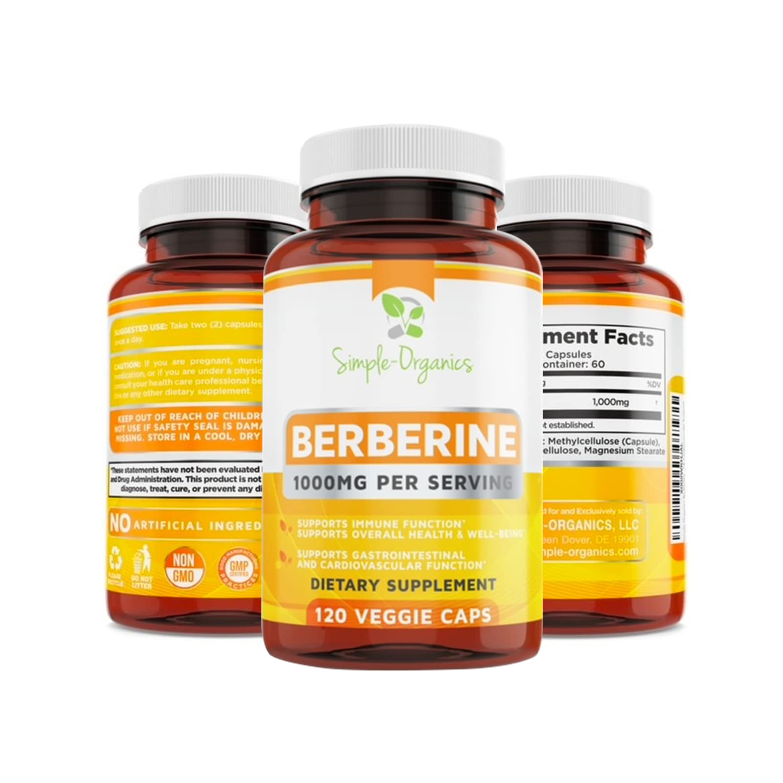 Simple-Organics Berberine 500mg (1000mg Per Serving) for Supports Healthy Immune Simple-OrganicsAu supplements