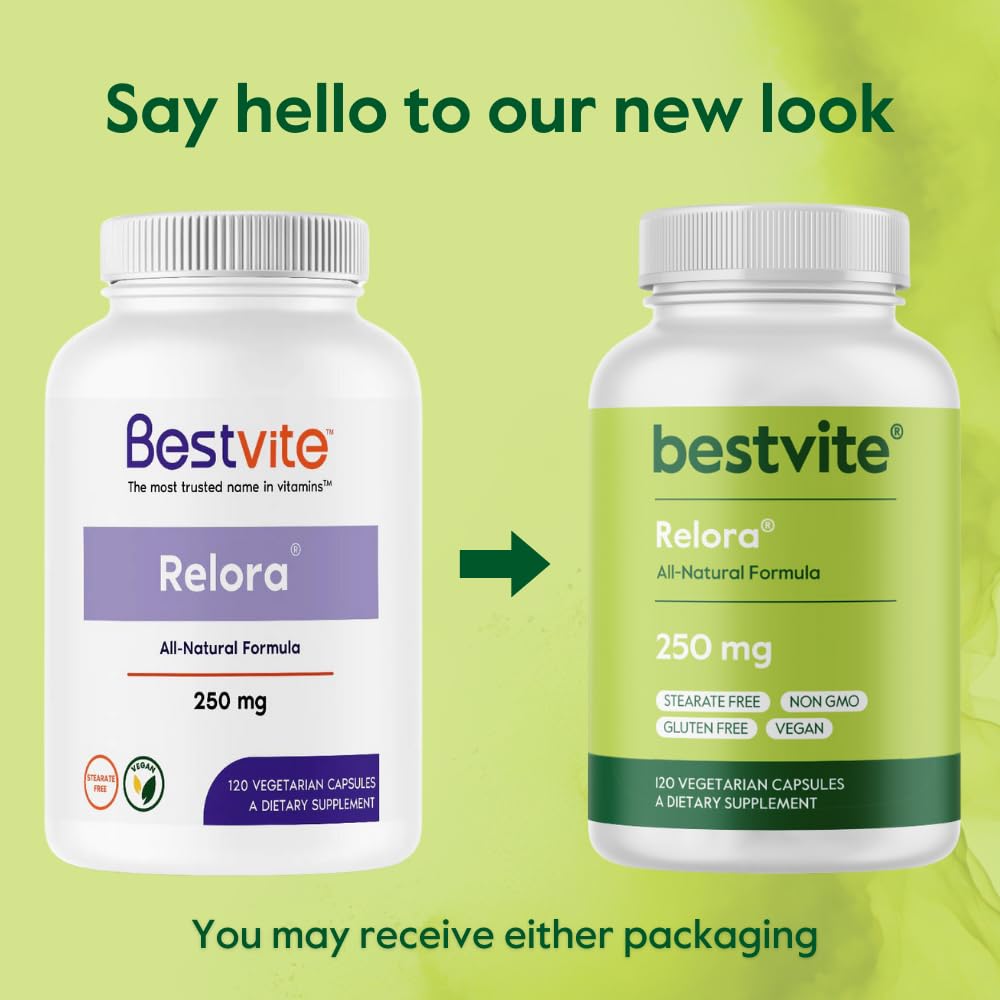 BESTVITE Filler-Free Relora 250mg (240 Vegetarian Capsules) (120 x 2) – Clinically Researched – No Stearates – Vegan – No Fillers – Supports the Management of Occasional Stress* BESTVITEAu supplements