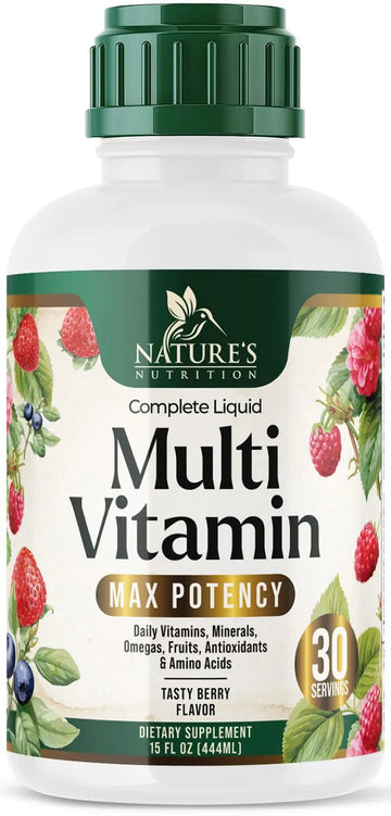 Liquid Multivitamin - Sugar Free Daily Multi Vitamin for Women, Men & Kids, Vitamins A, C, D, B-12, Biotin & Zinc - Supports Faster Hair Growth Nature's NutritionAu supplements
