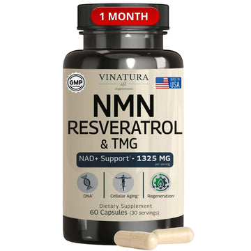 VINATURA NMN Complex Supplement 1325MG - NMN 1000mg with Resveratrol and TMG, Support NAD+, 60 Capsules VINATURAAu supplements