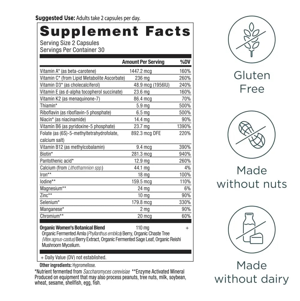 Ancient Nutrition Multivitamin for Women, Women's Fermented Multivitamin with Vitamin C, D, K, Zinc & Magnesium Ancient NutritionAu supplements