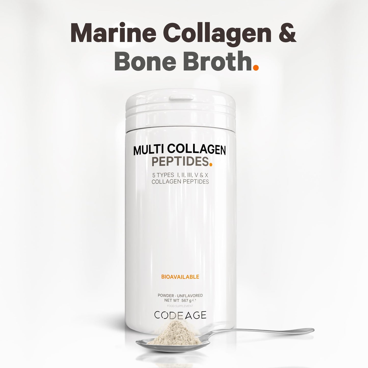 Codeage Multi Collagen Protein Powder Peptides, 2-Month Supply, Hydrolyzed, Type I, II, III, V, X Grass Fed CodeageUS supplements
