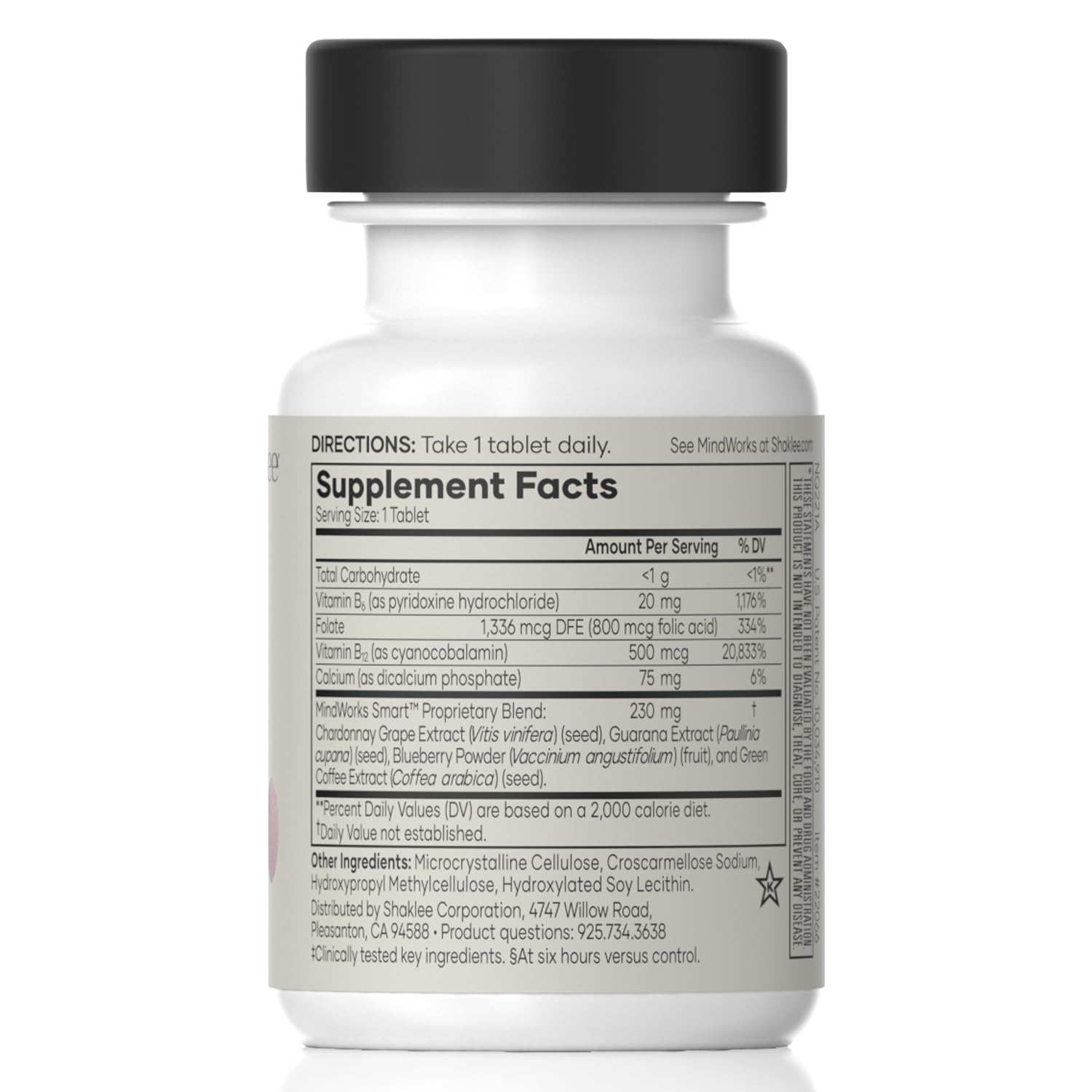 Shaklee MindWorks® - Brain Health Supplement for Brain Sharpness & Focus - Supported Nutrients & Extracts - Chardonnay Grape Seed Polyphenols, Guarana Extract, Vitamins B6, B12, Folate - 30 Tablets ShakleeAu supplements