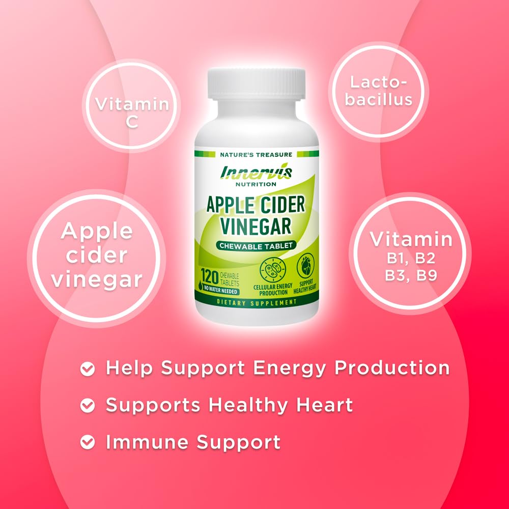INNERVISNUTRITION Apple Cider Vinegar 120 Chewable Tablets Healthy Heart Immune INNERVISNUTRITIONAu supplements