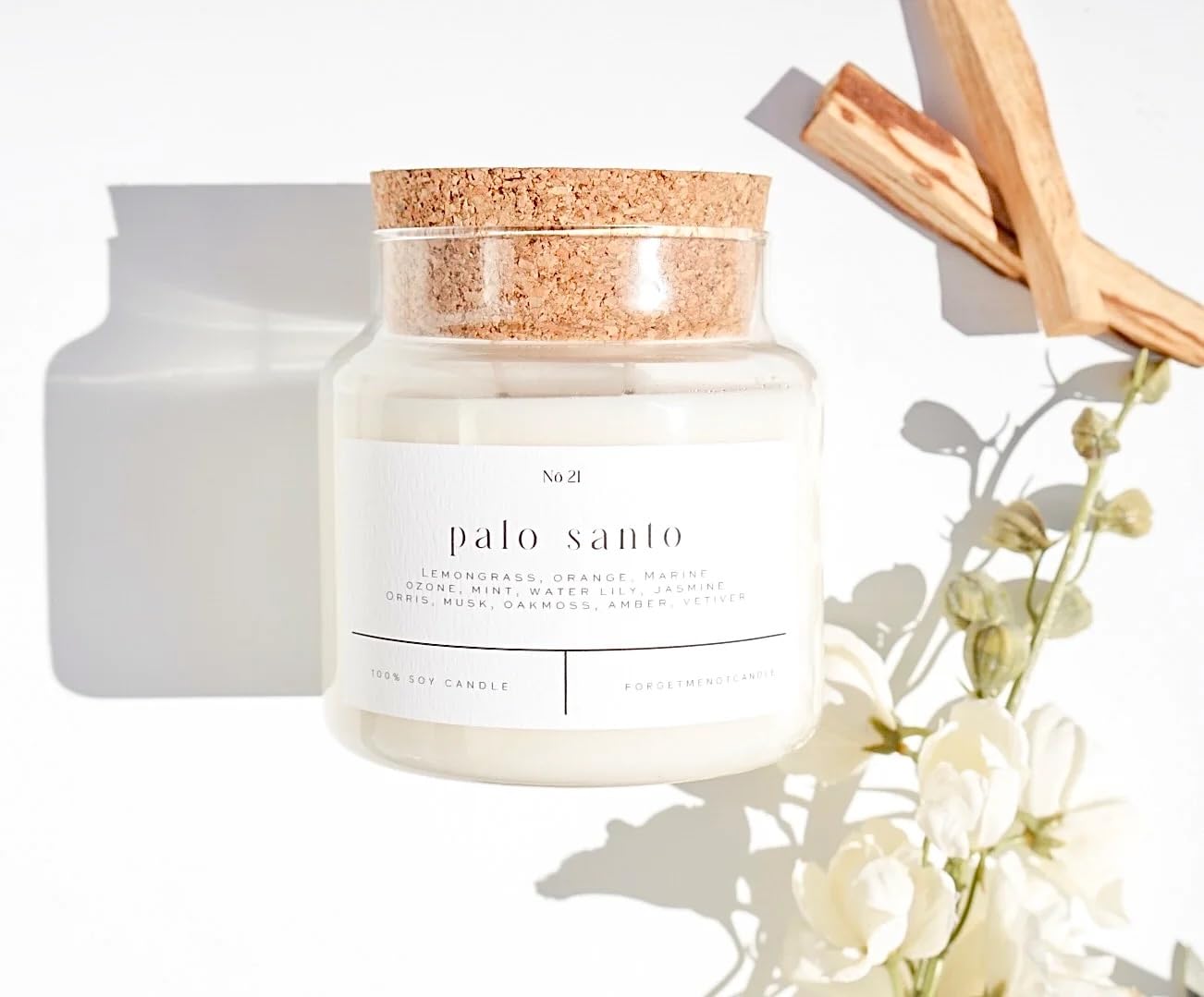 Palo Santo 22oz Soy Wax Candle FORGET ME NOT CANDLEAu supplements