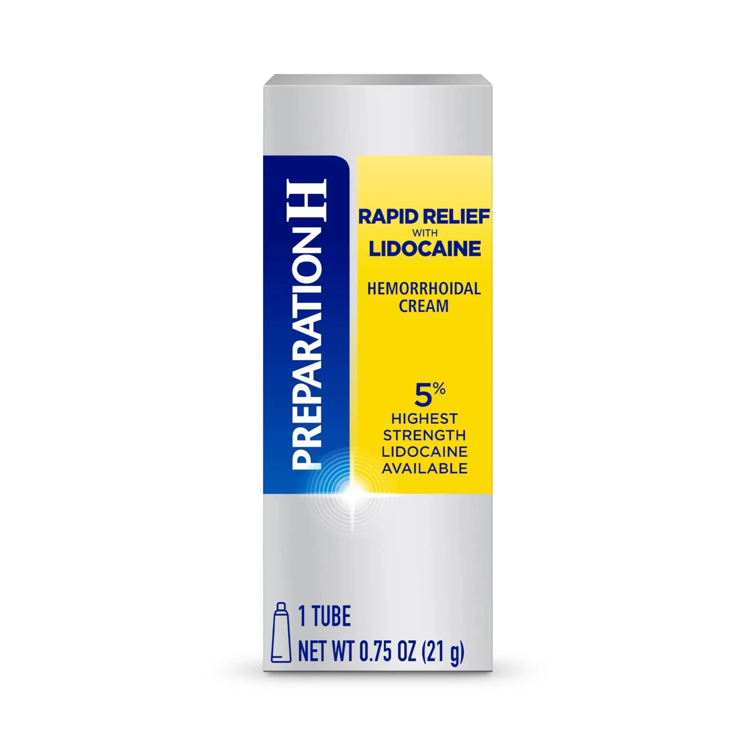 Preparation H Rapid Relief Hemorrhoid Cream with Lidocaine, Numbing Relief for Swelling, Pain, Burning and Itching - 0.75 Oz Tube Preparation HAu supplements