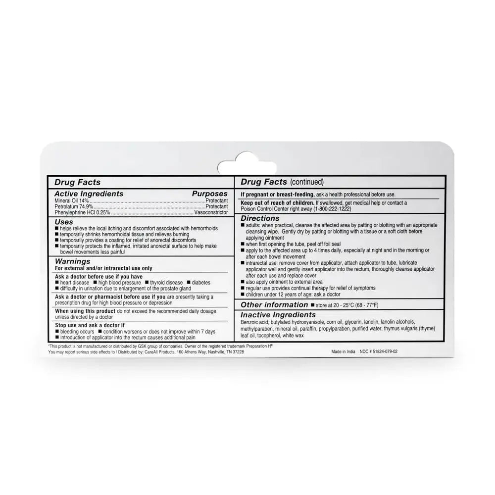 CareAll Hemorrhoidal Ointment 2.0 oz with Applicator (3 Pack). Helps Relieve Burning, Itching, and Discomfort Associated with Inflamed Hemorrhoidal Tissues. Dye, Phthalate, and Fragrance Free CareAllAu supplements