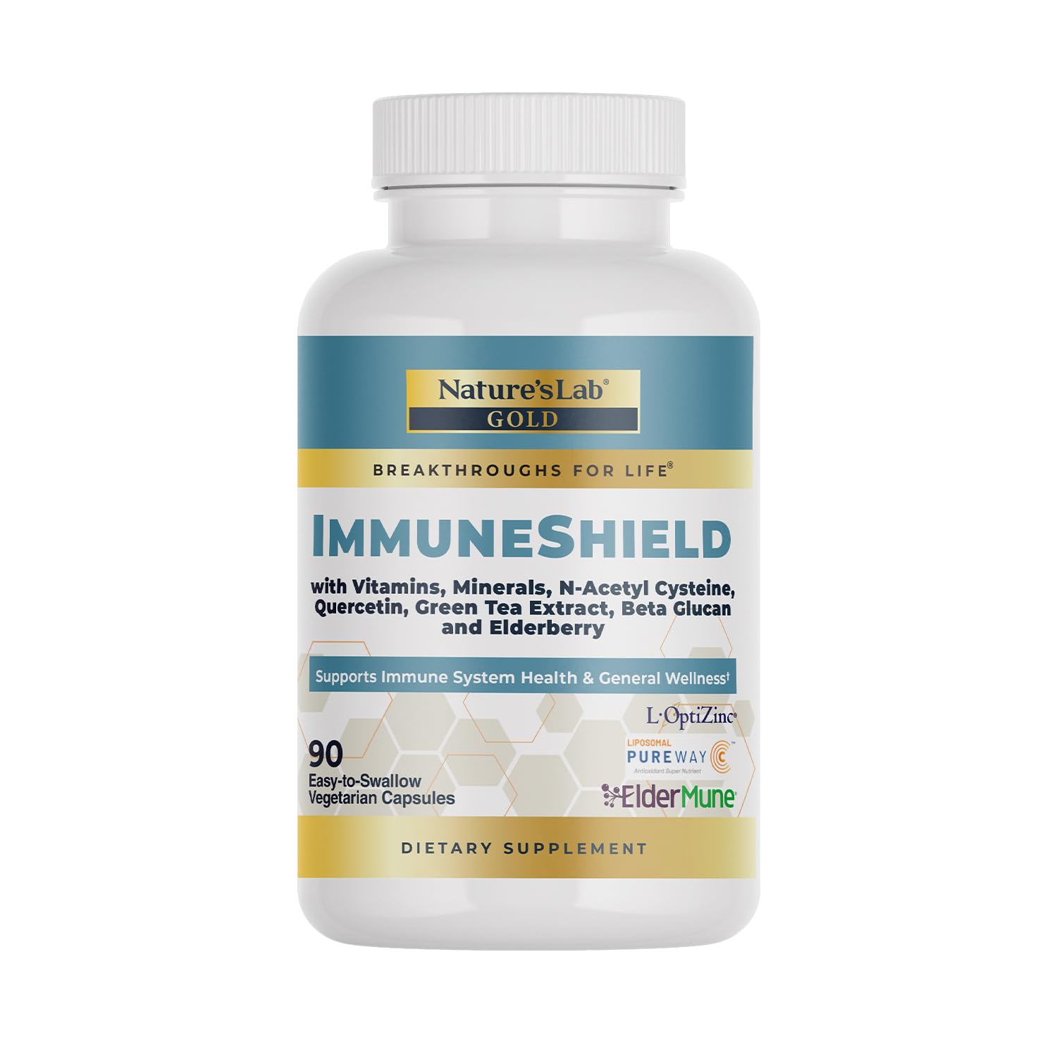 Nature's Lab Gold ImmuneShield - Supports Immune System Health & General Wellness* - 90 Capsules (30 Day Supply) Nature's LabAu supplements