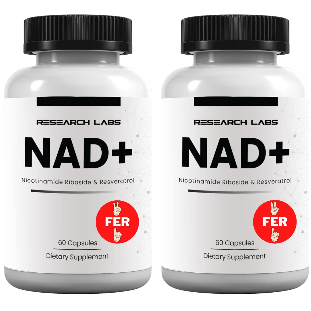 Research Labs NAD+ Supplement 2 for 1 Ad. Proprietary Formula w/Patent Pending RiboYOUNG™. NRF2 Activator, Nicotinamide Riboside, Quercetin, Resveratrol, Betaine. True NAD Supplement Anti Aging… Research LabsAu supplements
