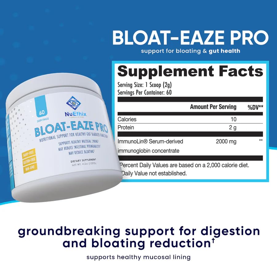 NuEthix Formulations Bloat Eaze Pro Support for Gut Barrier Function Dietary Supplement, 60 Servings NuEthix FormulationsAu supplements